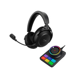 Гарнитура, HyperX Cloud Alpha 2 Wireless Black, Динамики 53мм, 20Гц-20кГц, микрофон съемный гибкий, Тип подключение USB 2.4 ГГц, Bluetooth, RGB - базовая станция, Черный