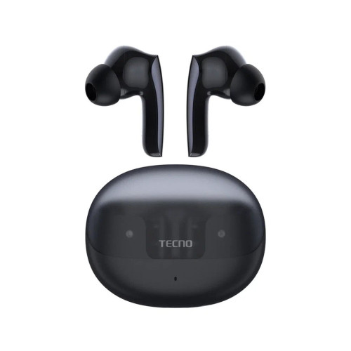 Беспроводные наушники, TECNO, Sonic 2, SC02, 20 Гц - 20000 Гц, вес 50 г, 45 мАч (один наушник), 800 мАч (кейс), Bluetooth 5.4, (Black) Черный