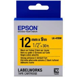 Лента повышенной адгезии Epson C53S654014, LC-4YBW9, 12 мм, желтая/черная, 9м /ЖЕЛТАЯ НАКЛЕЙКА