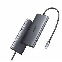 Hub UGREEN CM639 USB-C to HDMI(4K@60Hz)+VGA+2C2A+SD/TF+RJ45+3.5mm+PD(100W) 45520