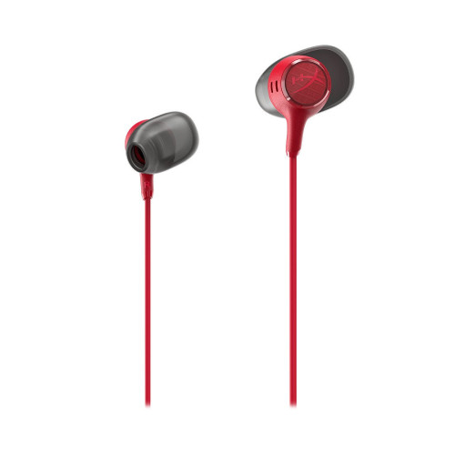 Наушники с микрофоном, HyperX, BN7S0AA, Cloud Earbuds III Red, Всенаправленный микрофон, Встроенный пульт управления громкостью и микрофоном, Динамики 14 мм, 4 размера силиконовых амбушюр, Разъем 3.5 мм Mini Jack, Жесткий защитный чехол, Красный