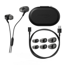 Наушники с микрофоном, HyperX, BN7S1AA, Cloud Earbuds III S Black, MEMS-микрофон, Динамики 14,3 мм, 4 размера силиконовых амбушюр, USB Type-C, Виртуальный объемный звук, Пульт управления, Жесткий чехол, Чёрный