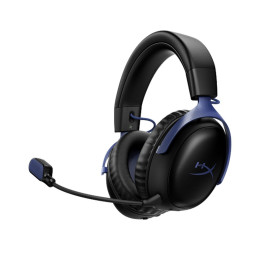 Гарнитура, HyperX, DF7E9AA, Cloud III S Wireless, Микрофон съёмный гибкий, Динамики 53 мм, 64 Ом, 20-20000 гц, Беспроводные, Чёрно-Синий