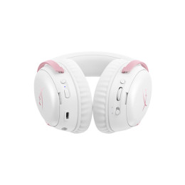 Гарнитура, HyperX, DG0R2AA, Cloud III S Wireless, Микрофон съёмный гибкий, Динамики 53 мм, 64 Ом, 20-20000 гц, Беспроводные, Бело-розовый