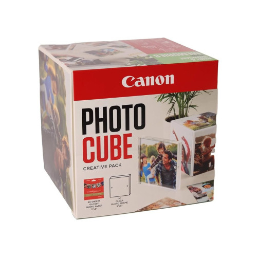 Глянцевая фотобумага, Canon, 2311B076AA, Photo Cube WH/BL PP-201 Plus Glossy II, 5х5, 40 шт.