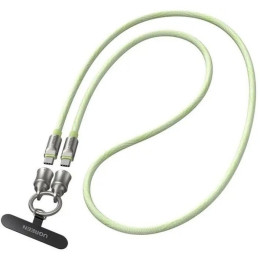 Кабель  UGREEN L508 35500 USB 2.0 60W 1.2m Green Плетёный с петлёй