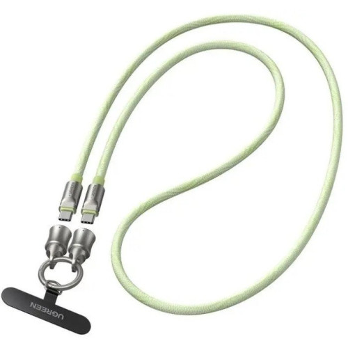 Кабель UGREEN L508 35500 USB 2.0 60W 1.2m Green Плетёный с петлёй
