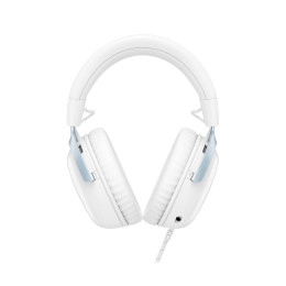 Гарнитура, HyperX, DF7F0AA, Cloud III - Gaming Headset (White-Blue), Микрофон съёмный гибкий, Динамики 53 мм, 150 мВт, 15-25000 гц, Блок управления звуком USB удлинитель, Бело-синий