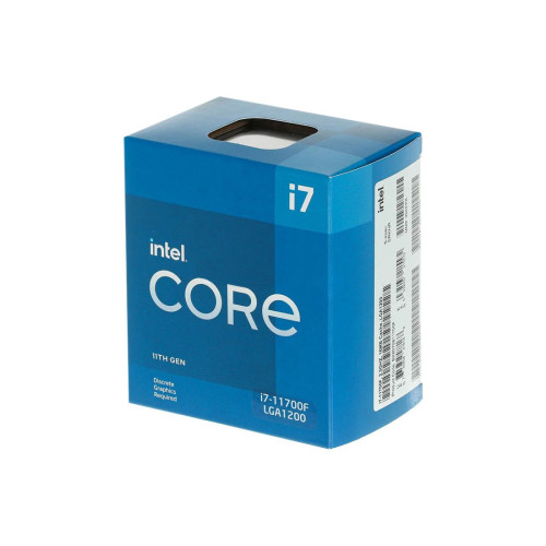 Процессор, Intel, i7-11700F LGA1200 BOX, BOX, 16M, 2.50 GHz, 8/16 Core Rocket Lake, 65 Вт, без встроенной видеокарты