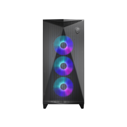 Компьютерный корпус MSI MPG GUNGNIR 300R AIRFLOW E-ATX/ATX/mATX/Mini-ITX, 3xUSB 3.2, 4xFAN ARGB предустановленные c завода (3x120мм спереди и 1x120мм сзади) Черный