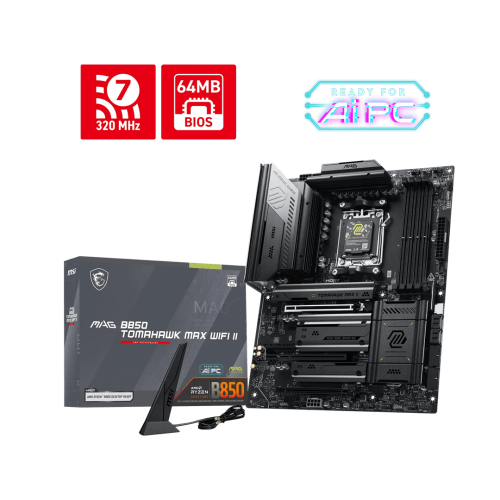 Материнская плата MSI MAG B850 TOMAHAWK MAX WIFI II AM5 4xDDR5 4xSATA3 4xM.2 RAID 1xHDMI ATX