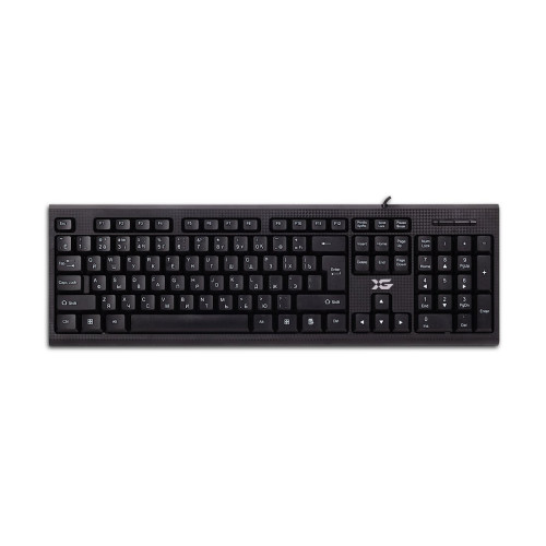 Клавиатура, XG, XK-100UB, Ультратонкая, USB, Кол-во стандартных клавиш 104, Анг/Рус/Каз, Чёрный