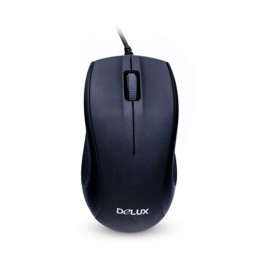 Компьютерная мышь, Delux, DLM-375OUB, Оптическая, 800dpi, USB, Длина кабеля 1.6 метра, Размер:109.6*60.5*37.5 мм., Чёрный