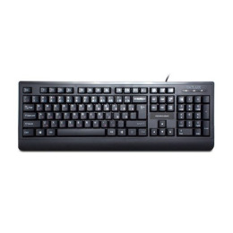 Клавиатура, Delux, DLK-6010UB, USB, Кол-во стандартных клавиш 104, Размер: 449,9*161,84*24,9 мм., Длина кабеля 1,4 метра, Анг/Рус/Каз, Защита от случайного пролива воды/кофе, Чёрный