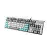 Клавиатура, Rapoo, V530, Игровая, USB, Кол-во стандартных клавиш 104, Длина кабеля 1,8 метра, Механический, Алюминий, Влагозащита, Оптический чувствительный переключатель, RGB, Анг/Рус, Черный