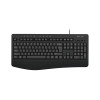 Клавиатура, Delux, DLK-6060UB, USB, Кол-во стандартных клавиш 104, 8 мультимедиа-клавиш, Размер: 446*211*24 мм., Длина кабеля 1,6 метра, Защита от случайного пролива воды/кофе, Чёрный