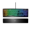 Клавиатура, Steelseries, Apex 3 US, 64795 Игровая, Мембранные клавиши, IP32, USB, Подсветка RGB, Размер: 444.72*151.62*39.69 мм., Анг/Рус, Чёрный
