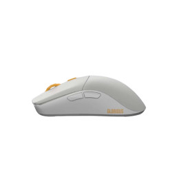 Компьютерная мышь, Glorious, Series One PRO, GLO-MS-P1W-GE-FORGE, Игровая, Оптическая, Беспроводная, Glorious BAMF Sensor, 19000 DPI, 400 IPS, 50G, 1000 Hz, 6 кнопок, Длина провода 2м, Серый/желтый