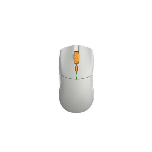 Компьютерная мышь, Glorious, Series One PRO, GLO-MS-P1W-GE-FORGE, Игровая, Оптическая, Беспроводная, Glorious BAMF Sensor, 19000 DPI, 400 IPS, 50G, 1000 Hz, 6 кнопок, Длина провода 2м, Серый/желтый