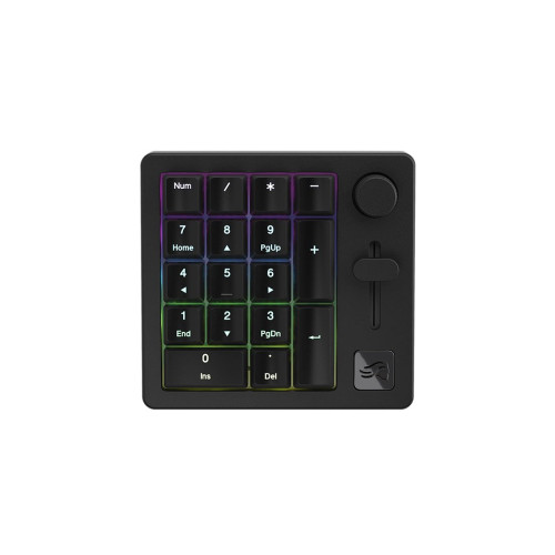 Клавиатура, Glorious, GMMK Numpad Wireless Pre-Built (Fox Linear Switch), GLO-GMMK-NP-FOX-B, Механические клавиши, Подсветка RGB, Bluetooth, Размер 113,5 x 120 x 40 мм, Черный