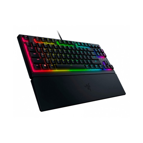 Клавиатура, Razer, Ornata V3 Tenkeyless - Russian Layout, RZ03-04881600-R3R1, Игровая, Комбинированные мембранные + механические, Программируемые клавиши, 10 Зон освещения Razer Chroma ™ RGB, Подставка для запястий, USB, Размер: 463*224*32.5 мм., Рус, Чёр