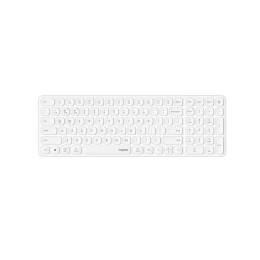 Клавиатура, Rapoo, E9310M, Ультра-тонкая, Беспроводная 2.4ГГц, Bluetooth3.0, Bluetooth 4.0, Кол-во стандартных клавиш 104, Батарейки в комплекте, Анг/Рус, Алюминий, Белый
