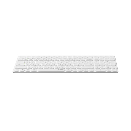Клавиатура, Rapoo, E9310M, Ультра-тонкая, Беспроводная 2.4ГГц, Bluetooth3.0, Bluetooth 4.0, Кол-во стандартных клавиш 104, Батарейки в комплекте, Анг/Рус, Алюминий, Белый