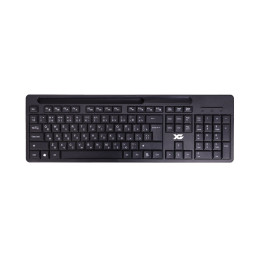 Клавиатура, XG, XK-220OGB, Ультра-тонкая, Беспроводная 2.4ГГц, Кол-во стандартных клавиш 104, Анг/Рус/Каз, Черный