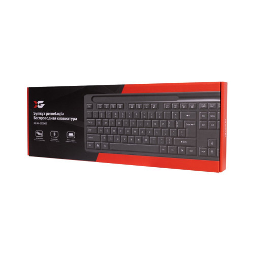 Клавиатура, XG, XK-220OGB, Ультра-тонкая, Беспроводная 2.4ГГц, Кол-во стандартных клавиш 104, Анг/Рус/Каз, Черный
