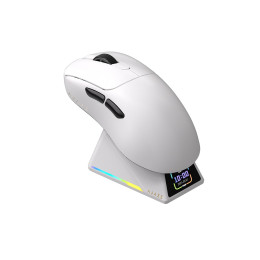 Компьютерная мышь, Ajazz, AJ179/PRO/White, AJ179 PRO, Оптическая, Сенсор PixArt PAW3395, до 26000 DPI, Беспроводная, USB, 2,4 ГГц, Bluetooth, Белый