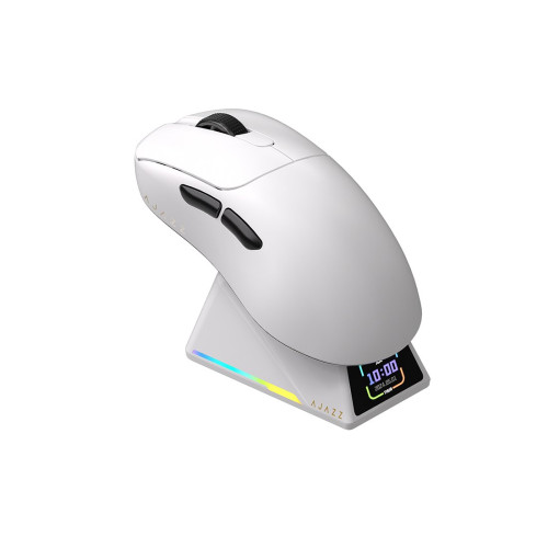 Компьютерная мышь, Ajazz, AJ179/PRO/White, AJ179 PRO, Оптическая, Сенсор PixArt PAW3395, до 26000 DPI, Беспроводная, USB, 2,4 ГГц, Bluetooth, Белый