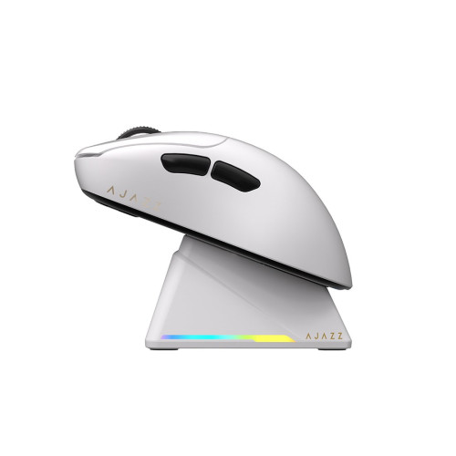Компьютерная мышь, Ajazz, AJ179/PRO/White, AJ179 PRO, Оптическая, Сенсор PixArt PAW3395, до 26000 DPI, Беспроводная, USB, 2,4 ГГц, Bluetooth, Белый