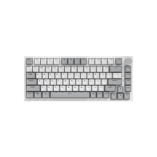 Клавиатура, Ajazz, AK820/Red/GW, AK820, Игровая, Механическая, 75%, AS Red Switches, USB, Подсветка голубая/белая, Анг/Рус, Белый