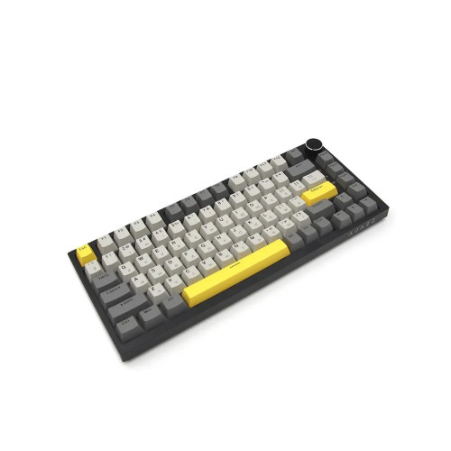 Клавиатура, Ajazz, AK820/Moon/GWY, AK820, Игровая, Механическая, 75%, Moon Switches, USB, Подсветка RGB, Анг/Рус, Серый