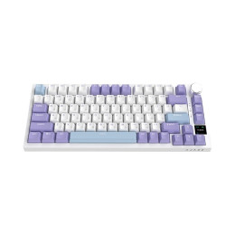 Клавиатура, Ajazz, AK820/PRO/Gift/PWB, AK820 PRO, Игровая, Механическая, 75%, Gift Switches, USB, 2,4 ГГц, Bluetooth, Подсветка RGB, Размер: 327 x 136 x 40 мм., Анг/Рус, Белый