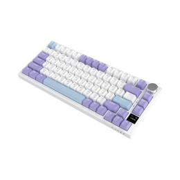 Клавиатура, Ajazz, AK820/PRO/Gift/PWB, AK820 PRO, Игровая, Механическая, 75%, Gift Switches, USB, 2,4 ГГц, Bluetooth, Подсветка RGB, Размер: 327 x 136 x 40 мм., Анг/Рус, Белый