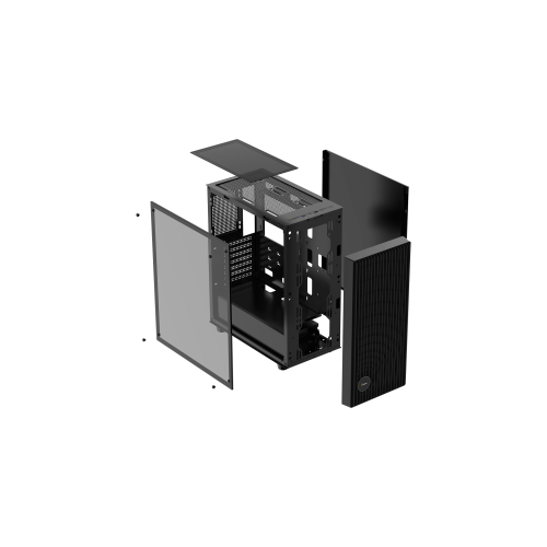 Корпус Ocypus Gamma C70 BK ARGB ATX/mATX/ITX 2xUSB, Черный, Предустановленно 4x120мм ARGB Fans, Gamma-C70-BKG400XX-GL