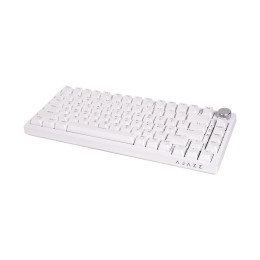 Клавиатура, Ajazz, AK820/Blue/White, AK820, Игровая, Механическая, 75%, Blue Switches, Проводная, USB, Подсветка голубая, Анг/Рус, Белый