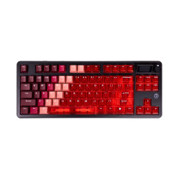 Клавиатура, Ajazz,MK87/Pitaya/Red, MK87, Игровая, Механическая, TKL, Pitaya Switches, USB, 2,4 ГГц, Bluetooth, Подсветка RGB, Размер: 372x144x47 мм., Анг, Красный