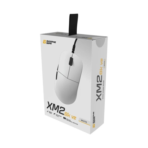 Компьютерная мышь, Endgame Gear, XM2 8k v2 White, EGG-XM2-8K-V2-WHT, Игровая, Оптическая, Проводная, PixArt PAW3950 U+1F95A, 30000dpi, 750 IPS, 50G, 8000Hz, 6 кнопок, USB, Длина провода 1,8м, USB, Белая