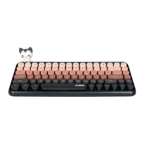 Клавиатура, Ajazz, 308i/Cat/Bean, 308i Cat, Мембранная, 75%, Bluetooth, Анг/Рус, Коричневый