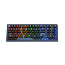 Клавиатура, Ducky, OK-M-98, Baby Switch, Игровая, Механическая, 98%, Ducky Linear Inductive Switch, USB, 2,4 ГГц, Bluetooth, Подсветка RGB, Размер: 452x150x41 мм., Анг/Рус, Чёрный