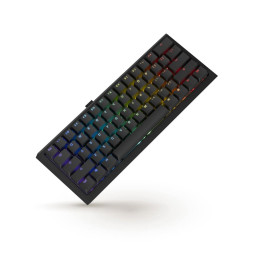 Клавиатура, Ducky, One X Mini Wireless, Игровая, Механическая, 60%, Ducky Linear Inductive Switch, USB, 2,4 ГГц, Bluetooth, Подсветка RGB, Размер: 308x124x39 мм., Анг., Чёрный