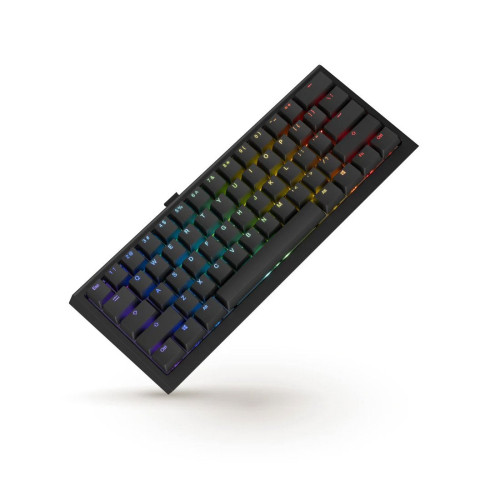 Клавиатура, Ducky, One X Mini Wireless, Игровая, Механическая, 60%, Ducky Linear Inductive Switch, USB, 2,4 ГГц, Bluetooth, Подсветка RGB, Размер: 308x124x39 мм., Анг., Чёрный