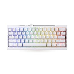 Клавиатура, Ducky, One X Mini Wireless, Игровая, Механическая, 60%, Ducky Linear Inductive Switch, USB, 2,4 ГГц, Bluetooth, Подсветка RGB, Размер: 308x124x39 мм., Анг., Белый