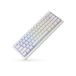 Клавиатура, Ducky, One X Mini Wireless, Игровая, Механическая, 60%, Ducky Linear Inductive Switch, USB, 2,4 ГГц, Bluetooth, Подсветка RGB, Размер: 308x124x39 мм., Анг., Белый