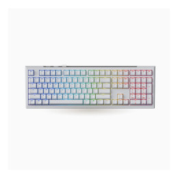 Клавиатура, Ducky, One X Wireless WH, Игровая, Механическая, 100%, Ducky Linear Inductive Switch, USB, 2,4 ГГц, Bluetooth, Подсветка RGB, Размер: 452x150x41 мм., Анг., Белый