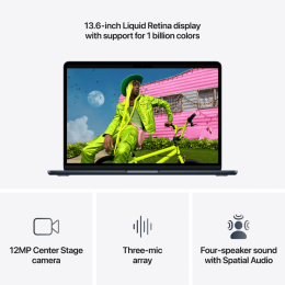 13-inch MacBook Air: Apple M5 chip with 10-core CPU and 10-core GPU, 24GB, 1TB SSD - Midnight,Model A3449