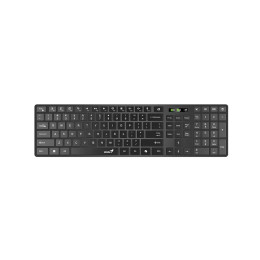 Клавиатура, Genius, Slimstar 7250, Ультратонкая, Беспроводная 2.4ГГц, Кол-во стандартных клавиш 104, Батарейки в комплекте, Размер: 449*161,8*24,9 мм., Анг/Рус, Защита от случайного пролива воды/кофе, Чёрный