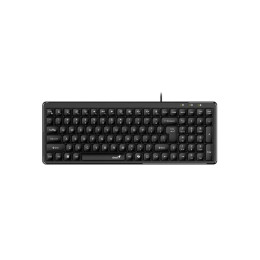 Клавиатура, Genius, LuxeMate 120, USB, Мембранная, Длина кабеля 1.5 м, Slim, Рус/Англ, Copilot, Пластик, Чёрный